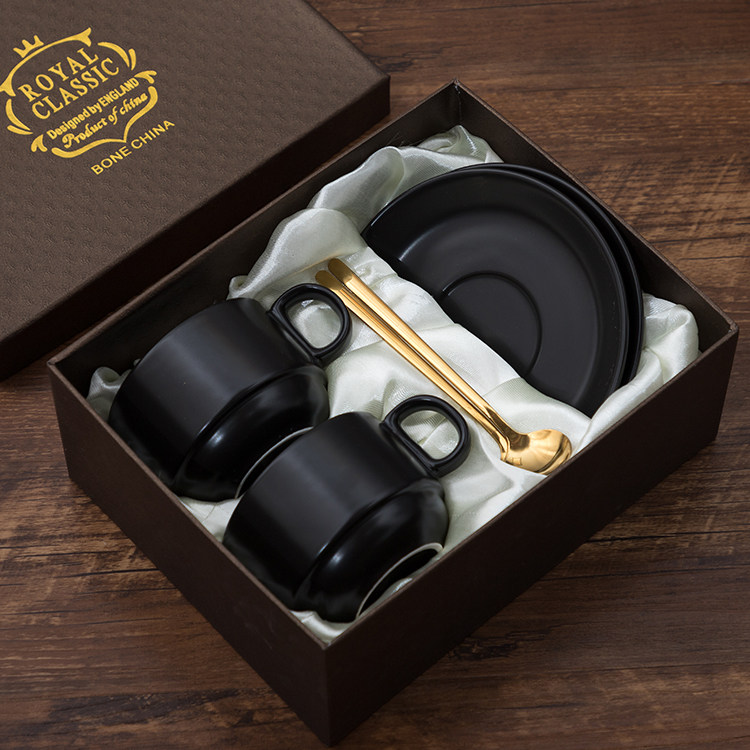 ceramic coffee cup and dish sending spoon european style small luxury simple home afternoon tea cup elegant light luxury set gift