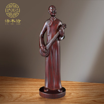 Solid wood carving play ornaments old Beijing living room decoration wood carving retro furnishings crafts wooden figures gifts
