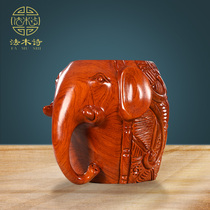 Wood carving Elephant Stool home pear solid wood elephant stool living room Thai elephant shoe stool recruiting root carving Elephant crafts