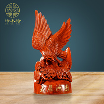 Woodcarving exhibition Hongtu Eagle Ornaments Home Office Store Opening Fengshui Zhaocai Pengcheng Wanli Craft Jewelry