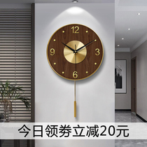 Nordic wall clock living room home creative personality light luxury modern atmosphere Fashion Net red silent clock Chinese clock