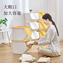 Side cover storage box box Plastic king size clothing toy finishing storage box Household Hippo open storage box