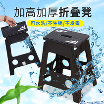 Dining table plastic folding stool thickened household space-saving plastic stool children adult dining bench student dormitory high bench