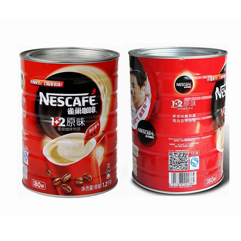 新日期雀巢咖啡铁罐装原味1 2速溶咖啡饮品1.2kg正品一罐多省包邮