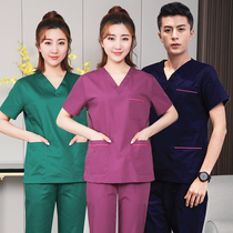 Handwashing Short Sleeves Doctor Clothing Pure Cotton Polyester Cotton Surgery Clothes Woman Beauty Workwear Operating Room Brushed with long sleeves
