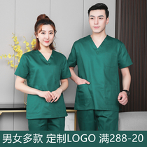 Operating room Handwashing short sleeves Pure cotton Doctor working clothes Mens dental cosmetic surgery clothes Brushed hand clothes Working clothes women
