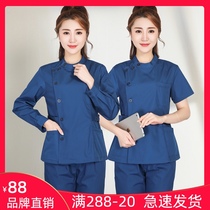 Nurse clothes Long sleeve spring womens collar split suit Doctor Nurse beauty clothes pharmacy work clothes laboratory clothes male