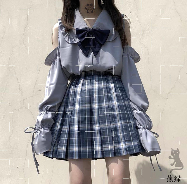 pinksavio flower room shirt * gray blue * black new color jk shirt college gentle wind long sleeve chiffon shirt pinksavio flower room shirt * gray blue * black new color jk shirt college gentle wind long sleeve chiffon shirt