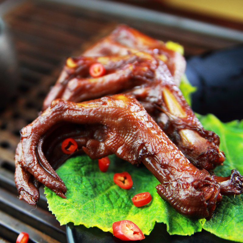 思乡山 湖南特产卤味鸭掌500g 麻辣零食肉类