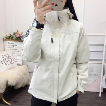 Submachine clothing female boomer Korean three-in-one detachable plus suede thickened windproof and waterproof jacket softshell mountaineering suit man