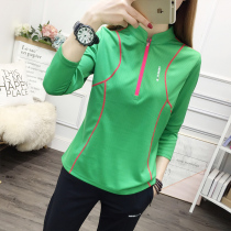 Quick-drying T-shirt womens long sleeve loose suit running fitness mountaineering hiking 2020 Spring stand collar quick-drying clothes women