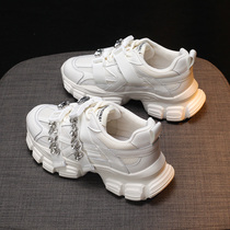 Fried Street daddy shoes female tide ins cool 2021 new autumn Net red wild increase sports muffin thick plate shoes