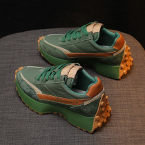 Waff Agan Daddy Shoes 2022 Spring New Breakfast Spring Female Shoes with Green Sports Casual Pine
