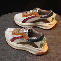 Waffle Agan shoes children 2021 new autumn wild ins tide pine cake thick bottom autumn shoes sports father board shoes