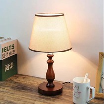 Modern minimalist bedroom solid wood feeding decoration small table lamp European style personality warm creative dimming led bedside lamp