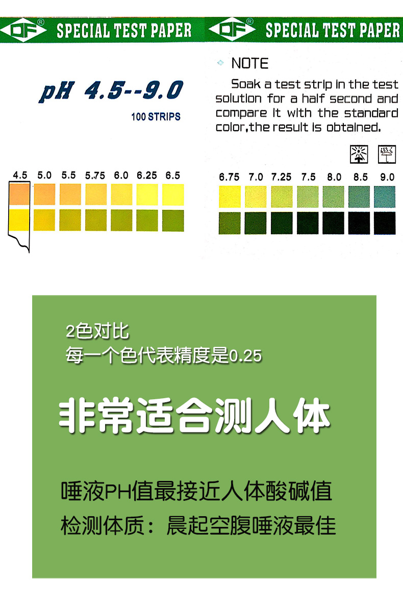 备孕人体ph试纸精密酸碱度检测人体健康酸碱值ph值测试纸 双色