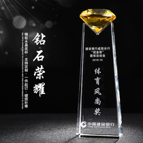 Crystal trophy medal custom company School childrens competition trophy custom diamond five-pointed star thumb production