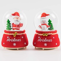 Luminous crystal ball music box Music box Creative Santa Claus sent male and female students friends and girlfriends childrens gifts