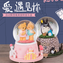 Automatic snow Sound Control Music Box birthday gift surprise practical creative romantic Christmas girl confession gift