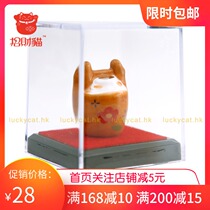 Lucky cat mini ornaments with display box Home Office counter lucky gold bucket creative birthday gift