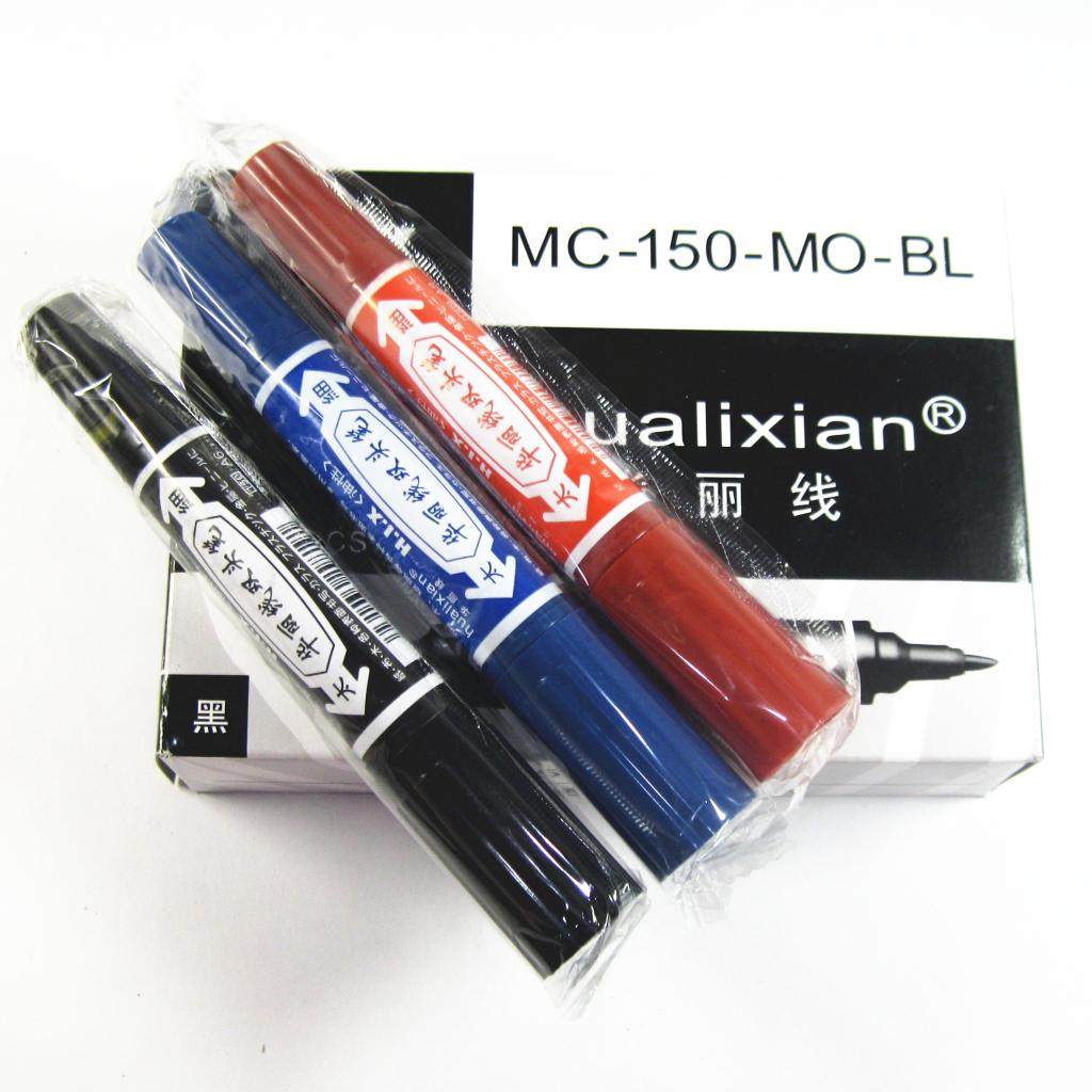 华丽线大头笔记号笔黑红蓝大圆头笔油性大头马克笔大小双头勾线笔