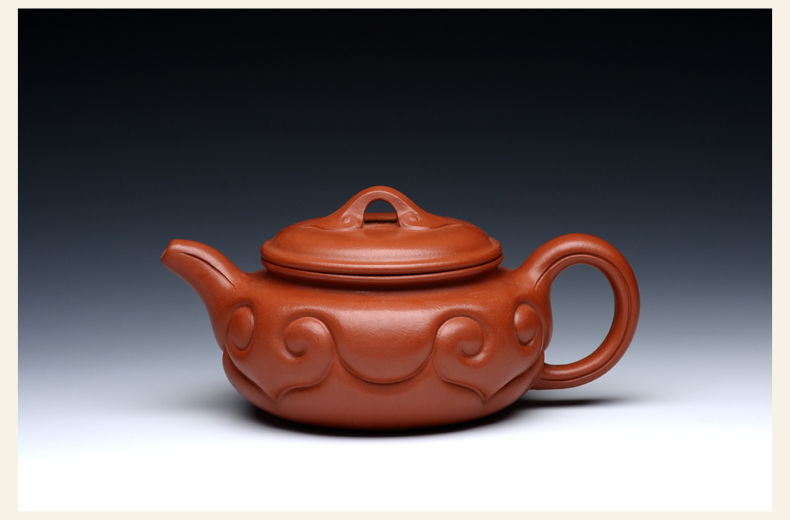 宜兴紫砂壶 国家级工艺师 蒋静明 朱泥 仿古如意 包真品 收藏品