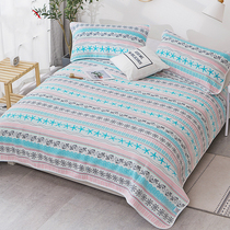 Gauze soft mat Baby baby six-layer gauze cotton mat foldable breathable sweat-absorbing summer three-piece set