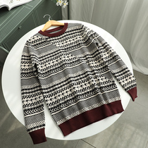 Soft Waxy Retro Nordic Style ~ Fall Winter New Men's Commuter Leisure Joker Knitted Jacquard Crewneck Turtleneck Sweater