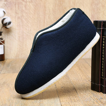 Old Beijing Cloth Shoes Mens Winter Plus Suede Thickened Warm Comfort Grandparents Couple Shoes Thousands Floor Chinese Cotton Shoes
