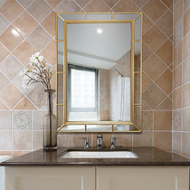 Guanding custom square mirror bathroom mirror washbasin hanging mirror HD anti-fog bathroom wall hanging wall cosmetic mirror