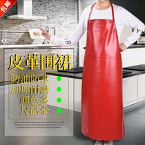 Men and women with pockets Soft leather Enlarged Hotel Chefs Flower Shop Leather Apron waterproof and anti-oil canteen Catering abrasion resistant