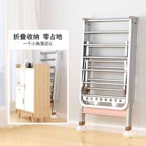 Telescopic telescopic window shoe rack clothing shop indoor and outdoor hanging stainless steel clothes hanger on floor top of the sky