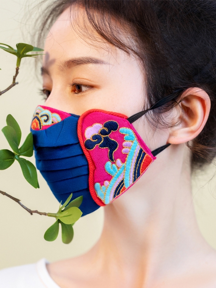 中国风刺绣配饰挂耳式夏季透气口罩