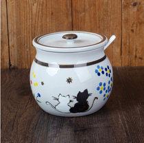 Hot oil lard pepper oil tank ceramic commercial household single set condiment seasoning tank large capacity oil jar