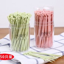 Fruit fork children creative cute ins Nordic disposable set small fork cartoon European home fruit sign