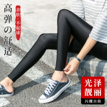 Chunqiu thin-duty underpants outside the women wearing shiny large-yard elastic force in winter velvet and thickened pinnacle with nine feet