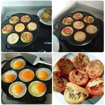 Frying pan pan burning coal gas Chinese hamburger pan omelette model flat-bottomed egg fort pot Non-stick omelette dumpling artifact