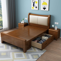 Solid wood beds 1 2 m childrens beds 1 35m storage bed modern minimal household size 1 5 m single bed