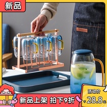 Cup set Household living room Nordic teapot Glass tea set Water set Cold water pot Light luxury water cup Teacup with tray