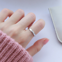 Niche design 925 sterling silver ring female fashion simple Japanese and Korean personality students adjustable cold wind food ring