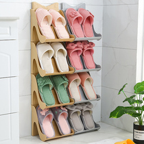 Punch-free door rear shoe rack hanging shoe storage artifact door shoe rack simple bathroom trailer rack nail-free wall hanging