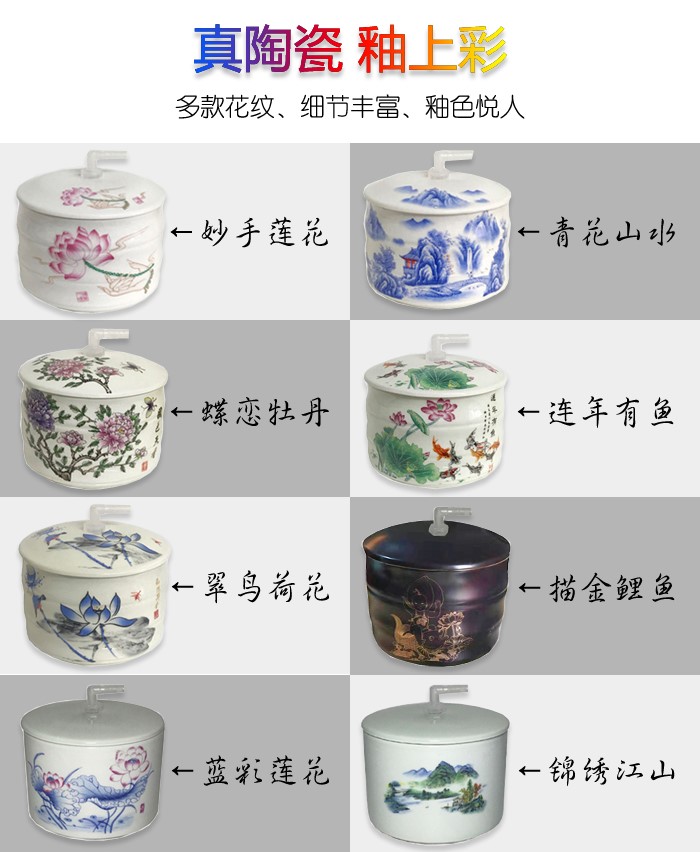 Jingdezhen round ceramic aquarium filter.mute fish basin water fountain furnishing articles package mail - oxygen humidification cycles