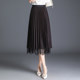 Female black pleated skirt Spring skirts and long sections waist on both sides of double-sided wear net veil lace skirt a word Female black pleated skirt Spring skirts and long sections waist on both sides of double-sided wear net veil lace skirt a word