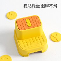 Children on foot stool baby cushion foot chair small bench washing face hand steps non-slip foot stool child to stand for home