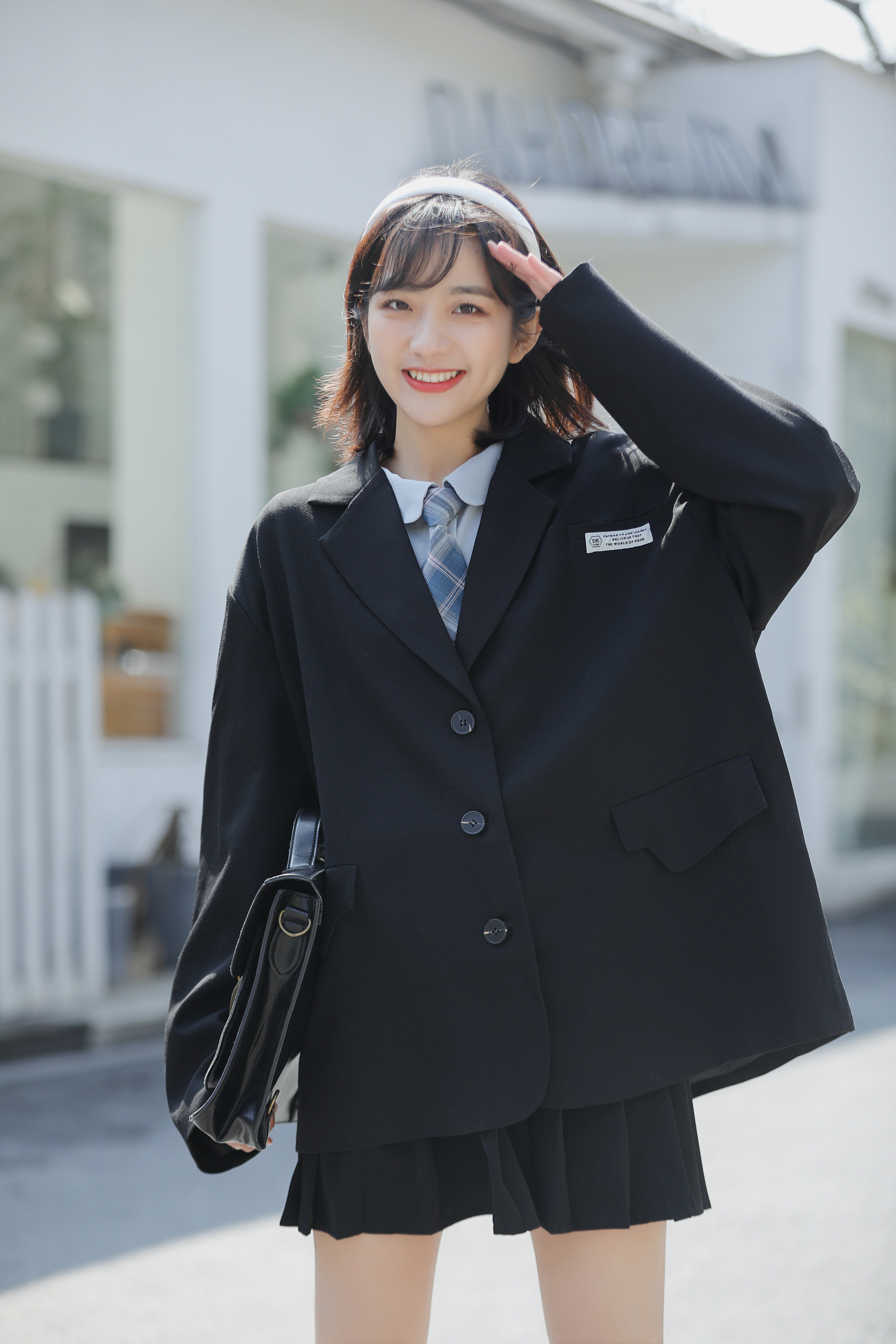 实拍 小视频 2021秋季新款设计感复古纯色西装外套-辰辰家1936#69.