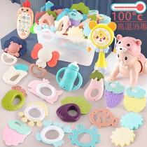 Baby toys newborn 0 1 year old hand bell grip puzzle puzzle early education tooth gum 3 can bite three or six babies 6 months