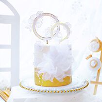 Cake decoration card hipster pink white lace star Moon hexagonal acrylic birthday card plug-in