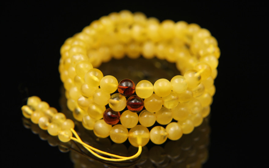 87克 【8-8.4mm】天然108颗金绞蜜佛珠