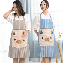 Apron womens kitchen Home Waterproof Oil 2021 New catering Private network Red work clothes Explosive Apron apron waistline