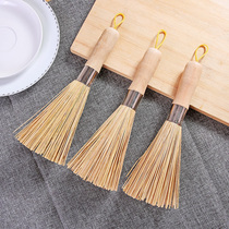 Bamboo small brush brush pan artifact cleaning brush kitchen brush non-oil washing pan Brush pan brush